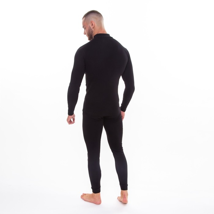 Термобельё мужское НАЧЁС (фуфайка, кальсоны) принт волк, цвет чёрный, размер 52 Термобельё мужское НАЧЁС (фуфайка, кальсоны) принт волк, цвет чёрный, размер 52