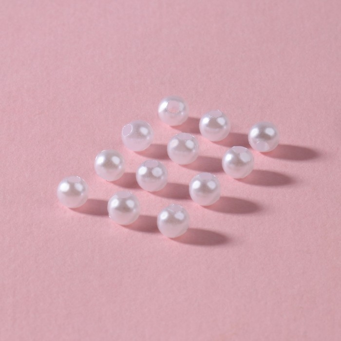 Жемчуг пришивной, d = 4 мм, 250 г, цвет белый