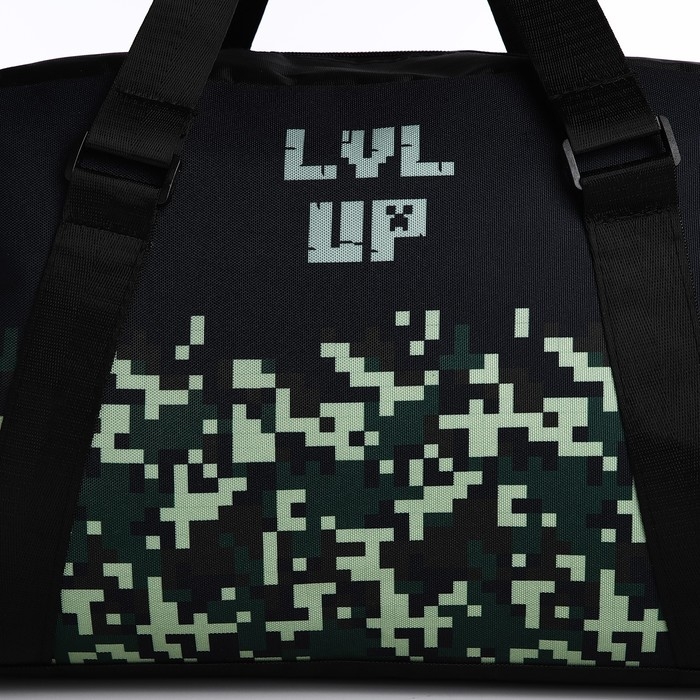 Сумка детская спортивная для мальчика &laquo;Пиксельный мир&raquo; 40х25х18, отд на молн, дл ремень, чёрный цвет