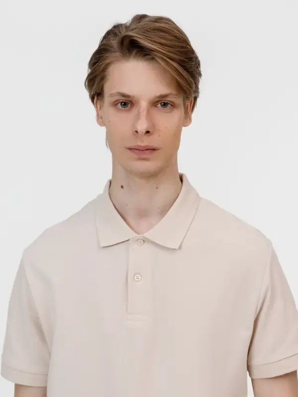 Рубашка поло унисекс Pacific, бежевая (льняная), размер S