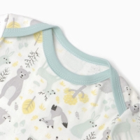 Боди детский, цвет молочный/звери, рост 80 см