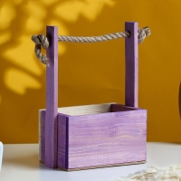 Кашпо деревянное, 15&times;12&times;8.5(25) см "Пауль и Любовь. Love в цветочках", с принтом