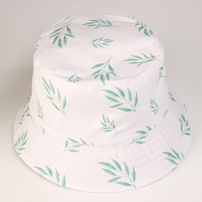 Панама детская для девочки &laquo;Листочки&raquo;, цвет белый, р-р 48-50