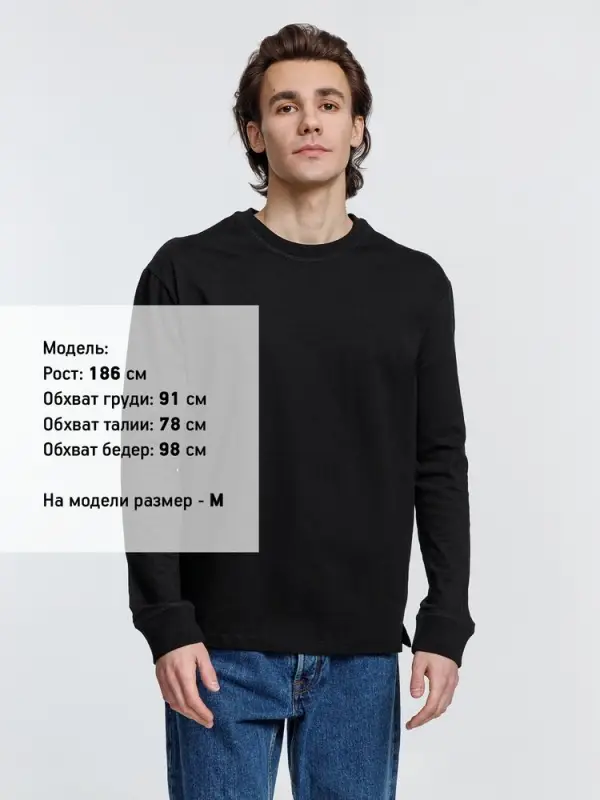 Футболка унисекс с длинным рукавом Pioneer LSL, черная, размер XS Футболка унисекс с длинным рукавом Pioneer LSL, черная, размер XS