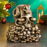 Новый год. Символ 2025. Копилка "Змея в черепе" 15х15х18см, бронза Новый год. Символ 2025. Копилка "Змея в черепе" 15х15х18см, бронза