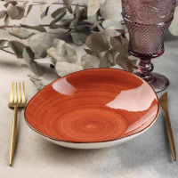 Блюдо керамическое сервировочное &laquo;Сапфир&raquo;, 22&times;19,5&times;3,5 см, цвет оранжевый