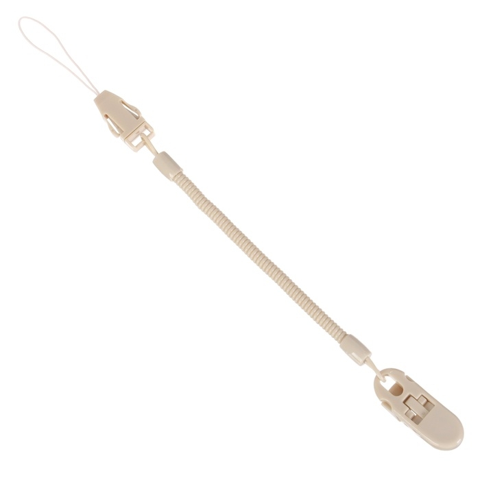 Соска - пустышка ортодонтическая, силикон, +6 мес., с держателем, цвет бежевый