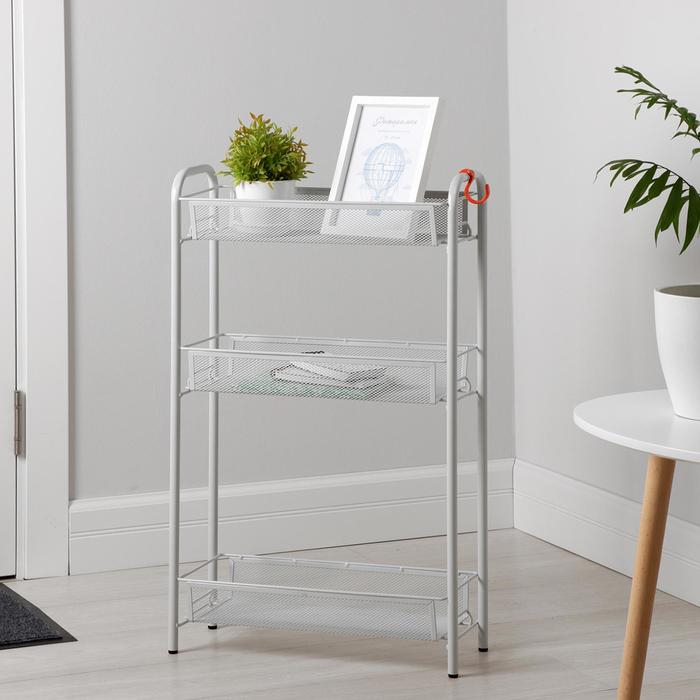 Этажерка ЗМИ &laquo;Ладья 1&raquo;, 3 яруса, 44&times;17&times;69,5 см, цвет серый