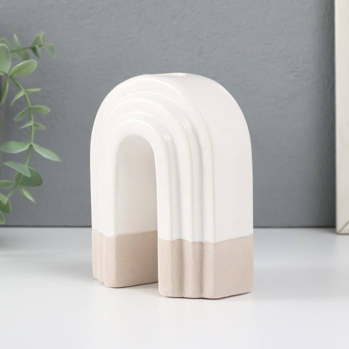 Подсвечник керамика на 1 свечу Подсвечник керамика на 1 свечу "Скара" песочно-белый 10,2х6х12,8 см