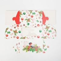 Коробка для капкейков &laquo;Снежный подарок&raquo; 10 х 16 х 10см, Новый год