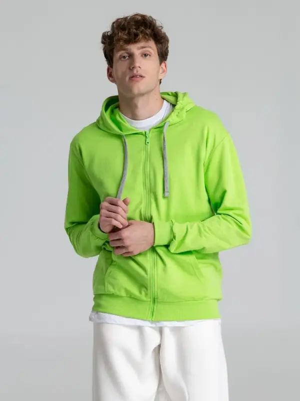 Толстовка на молнии с капюшоном Unit Siverga зеленое яблоко, размер XXL Толстовка на молнии с капюшоном Unit Siverga зеленое яблоко, размер XXL