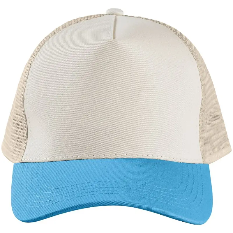 Бейсболка Blink, бежевая с бирюзовым Бейсболка Blink, бежевая с бирюзовым