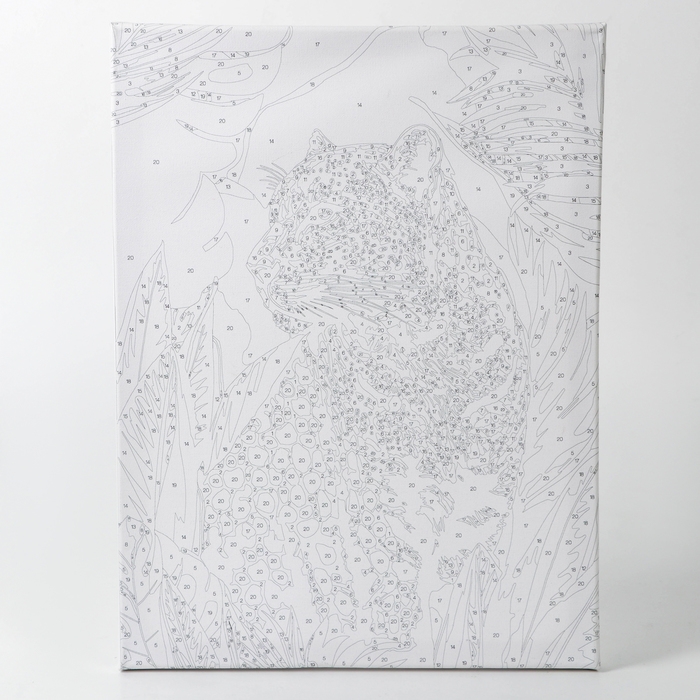 Картина по номерам с подрамником и гирляндой &laquo;Леопард&raquo;, 30 х 40 см