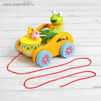 Каталка «Животные с барабанами» на верёвке, МИКС Каталка «Животные с барабанами» на верёвке, МИКС