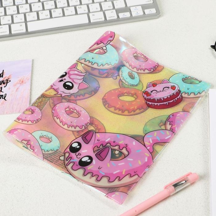 Обложка для тетрадей и школьного дневника «Пончик», 34,7 х 21,1 см. Обложка для тетрадей и школьного дневника «Пончик», 34,7 х 21,1 см.