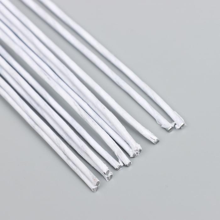 Проволока для творчества "Florico" 1.6 мм, 12 шт, 40 см, в бумажной оплётке, белый