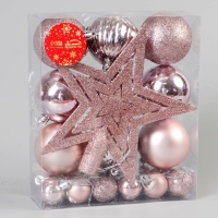 Набор украшений пластик 22 шт "Звёздный вечер" розовый