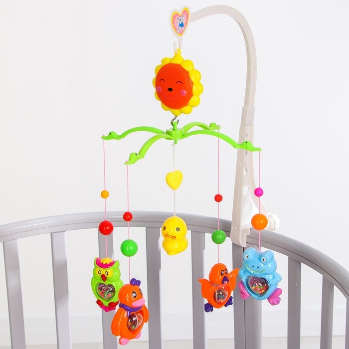 Мобиль музыкальный на кроватку &laquo;Солнышко. Лесные жители&raquo;, заводной, Крошка Я