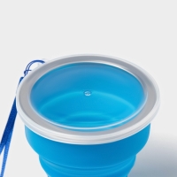 Стакан силиконовый складной с крышкой Доляна &laquo;Айли&raquo;, 200 мл, 8,5&times;9 см, цвет синий