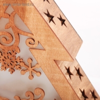 Светодиодная фигура &laquo;Ёлка&raquo; 30 &times; 33 &times; 6.5 см, дерево, батарейки АААх2 (не в комплекте), свечение тёплое белое