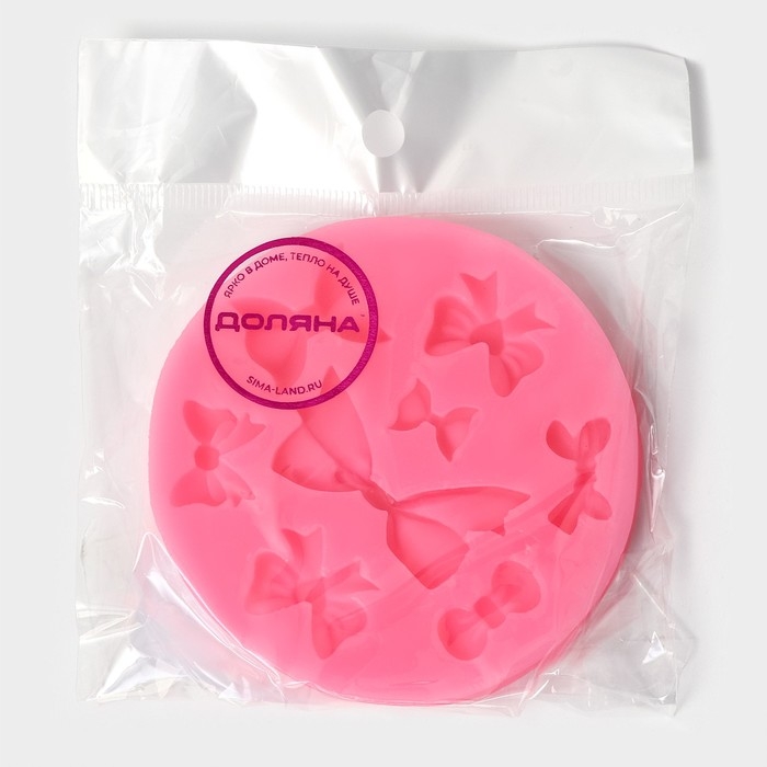 Молд Доляна &laquo;Бант&raquo;, силикон, d=8,5 см, цвет розовый