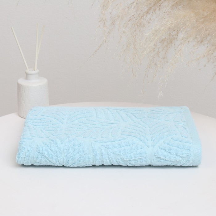 Полотенце махровое &laquo;Пальма&raquo;, цвет голубой, 70х130 см, хлопок, 450г/м