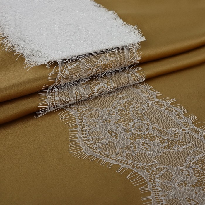 Кружево реснички, 140 мм &times; 3 &plusmn; 0,5 м, цвет белый