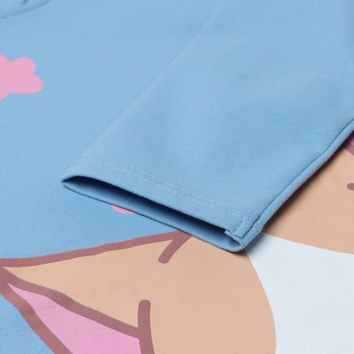 Толстовка для девочек, цвет голубой , рост 146 см