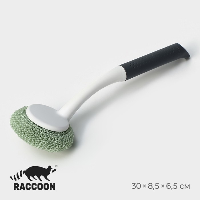 Щётка для мытья посуды с пластиковой губкой Raccoon Breeze, 30&times;6 см
