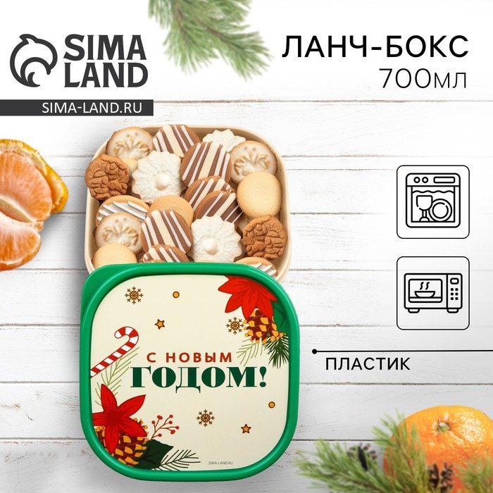 Новый год. Ланч-бокс &laquo;С Новым годом!&raquo;, 700 мл