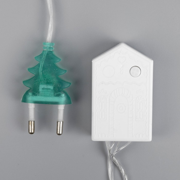 Гирлянда &laquo;Нить&raquo; 4 м с насадками &laquo;Шарик с орнаментом&raquo;, IP20, прозрачная нить, 20 LED, свечение мульти, 8 режимов, 220 В