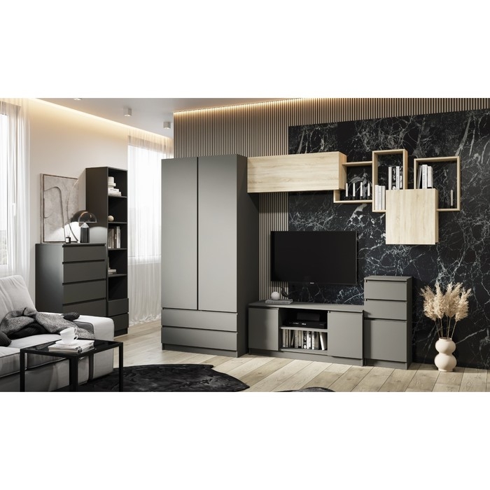 Комод с 3 ящиками Мадера, 800х420х775, Графит