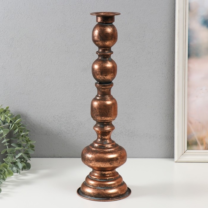 Подсвечник металл на 1 свечу Подсвечник металл на 1 свечу "Эрмете" состаренная бронза 13,5х13,5х43,5 см