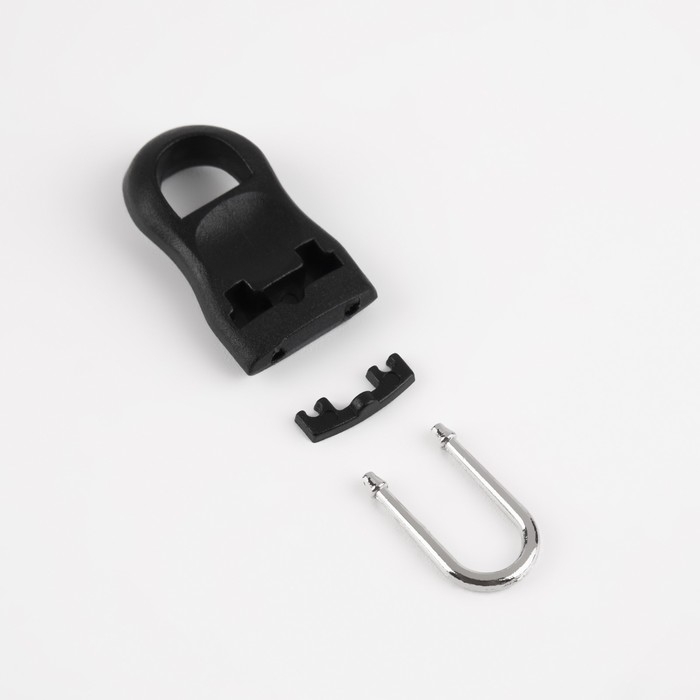 Пуллер для молнии, съёмный, 3,5 &times; 1,5 см, 10 шт, цвет чёрный