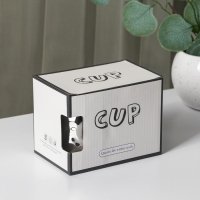 Кружка керамическая с ложкой «Стильный мишка», 320 мл, цвет серебряный Кружка керамическая с ложкой «Стильный мишка», 320 мл, цвет серебряный