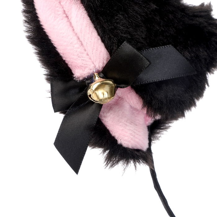 Карнавальный ободок «Ушки аниме», цвет чёрный Карнавальный ободок «Ушки аниме», цвет чёрный