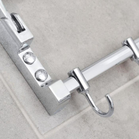 Полка откидная с двигающимися крючками Accoona A141, 57&times;30 см, цвет хром