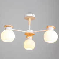 Люстра "Паула" 3х60Вт Е27 Белый, дерево 58х58х30см Люстра "Паула" 3х60Вт Е27 Белый, дерево 58х58х30см