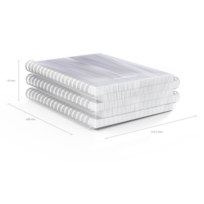 Тетрадь А6 на спирали, 80 листов в клетку, ErichKrause Total Blue, пластиковая обложка, блок офсет 100% белизна, синяя