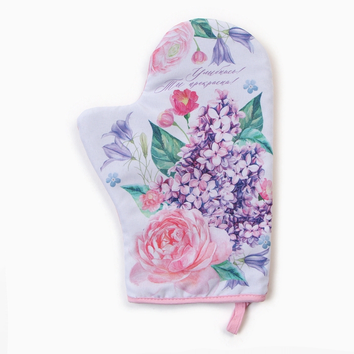 Кухонный набор &laquo;Улыбнись&raquo;, варежка-прихватка 20х28 см, лопатка деревянная