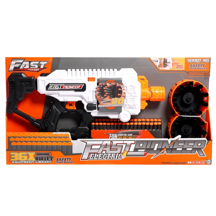 Бластер &laquo;Fast&raquo;,стреляет мягкими пулями, работает от батареек