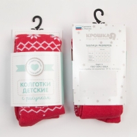 Новый год.Колготки Крошка Я "Мишка", красный, рост 74-80 см Новый год.Колготки Крошка Я "Мишка", красный, рост 74-80 см