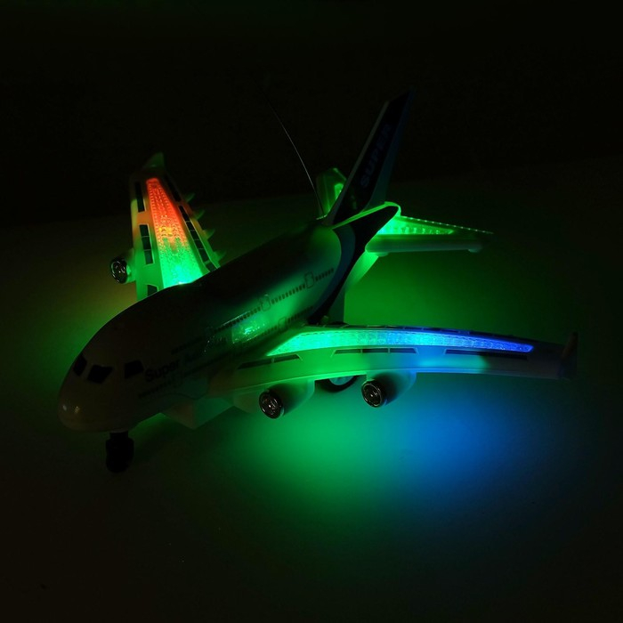 Самолёт радиоуправляемый &laquo;Авиалиния&raquo;, работает от батареек, МИКС