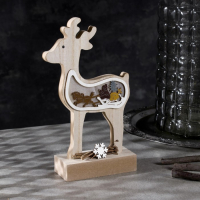 Светодиодная фигура &laquo;Олень&raquo; 12 &times; 23 &times; 5 см, дерево, батарейки АААх2 (не в комплекте), свечение тёплое белое