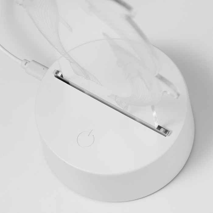 Светильник сенсорный "Дельфины" LED 7 цветов USB/от батареек белый  RISALUX