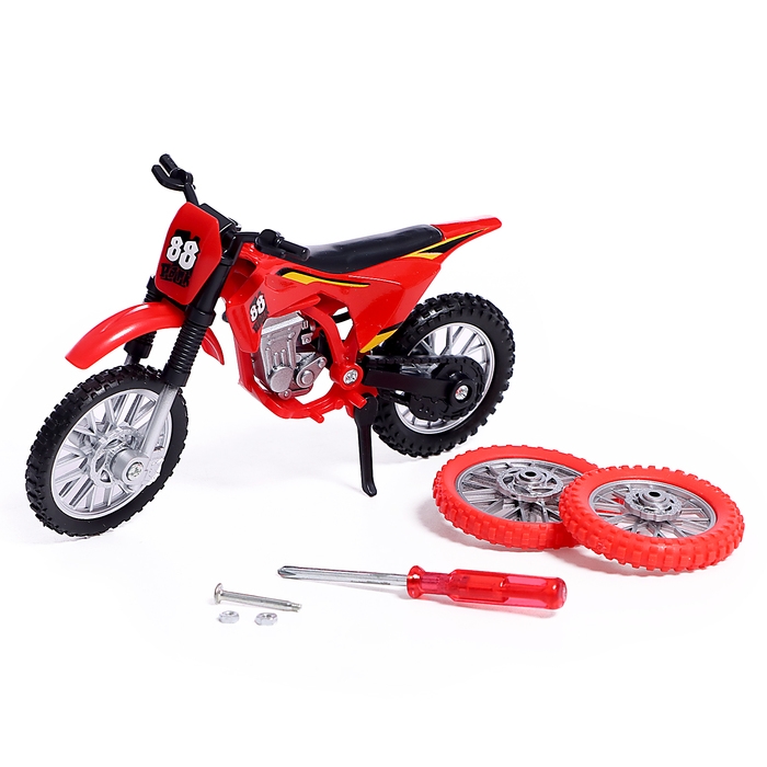 Мотоцикл «Эндуро», металлический, со сменными колёсами, 1:18, цвет МИКС Мотоцикл «Эндуро», металлический, со сменными колёсами, 1:18, цвет МИКС