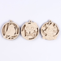 Новогодняя роспись по дереву &laquo;Новый год! Подвески на ёлочку&raquo;