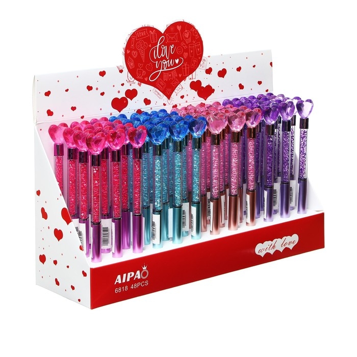 Ручка гелевая-прикол Ручка гелевая-прикол "Блеск Сердце", МИКС