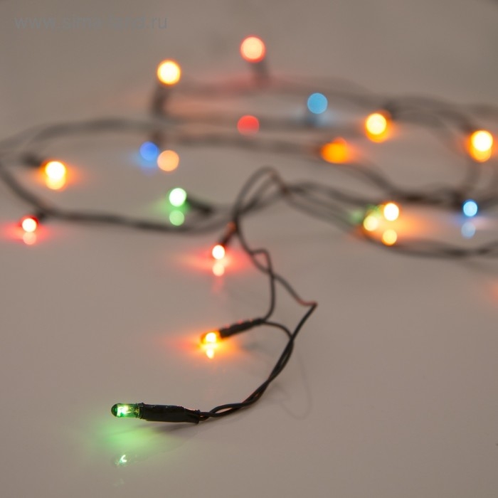 Гирлянда «Нить» 1.2 м, IP20, тёмная нить, 20 ламп, свечение мульти, 220 В Гирлянда «Нить» 1.2 м, IP20, тёмная нить, 20 ламп, свечение мульти, 220 В