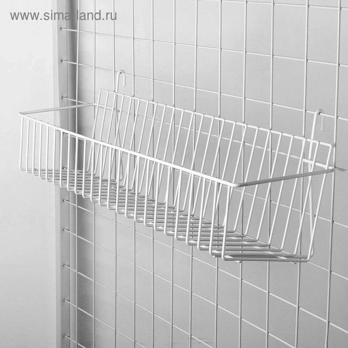 Корзина на сетку, малая, 60&times;16&times;16 см, цвет белый